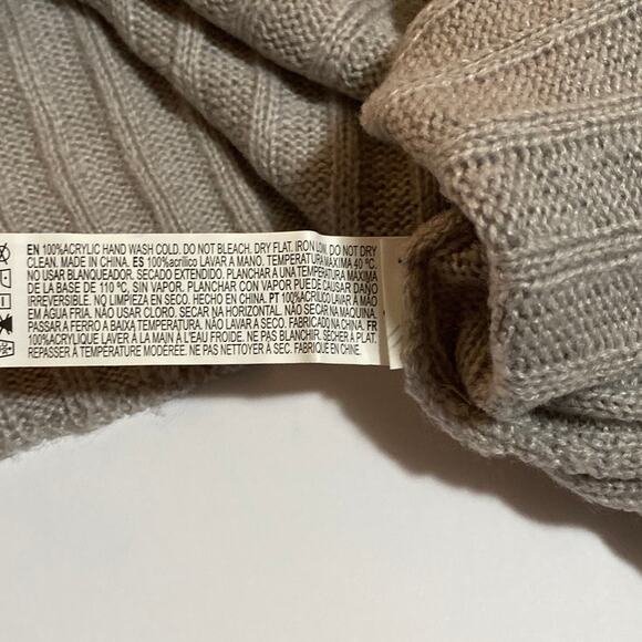 NWT Large Womens Gray Knit Cropped Turtleneck Sweater Top Preppy F21 Cuff Sleeve - Picture 9 of 11